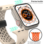 Magnetic Clasp Silicone Watch Band, For Apple Watch Series 8&7 41mm, For Apple Watch Series 8&7 45mm