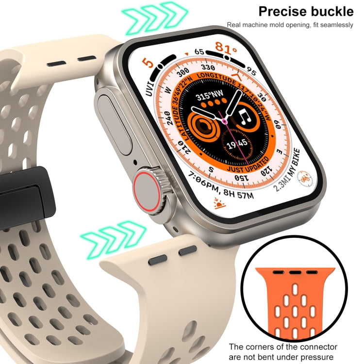 Magnetic Clasp Silicone Watch Band, For Apple Watch Series 8&7 41mm, For Apple Watch Series 8&7 45mm