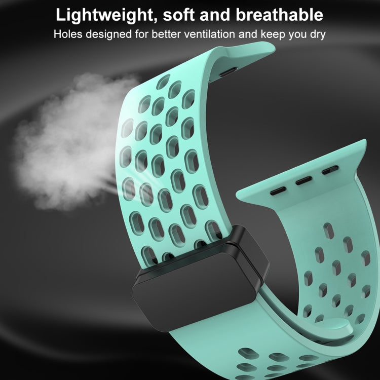 Magnetic Clasp Silicone Watch Band, For Apple Watch Series 8&7 41mm, For Apple Watch Series 8&7 45mm