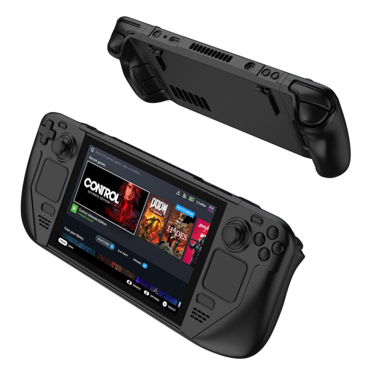Étui de console de jeu GKK pour Steam Deck, antichoc et à contraste de couleurs, disponible en bleu, noir et rouge.
