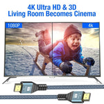 كابل HDMI 2.0 إصدار 4K 60 هرتز عالي الدقة، 1م، 2م، 3م، 5م