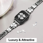 Petal Metal Diamond Watch Band, For Apple Watch 3 38mm, For Apple Watch 9 45mm, For Apple Watch 3 42mm, For Apple Watch 2 38mm, For Apple Watch 2 42 mm, For Apple Watch 38mm, For Apple Watch 42mm, For Apple Watch 9 41mm