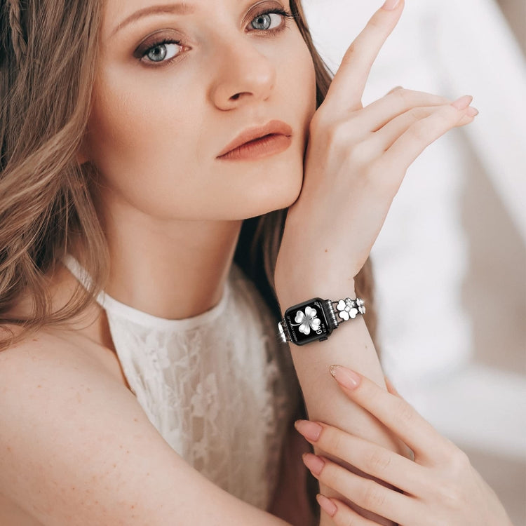 Petal Metal Diamond Watch Band, For Apple Watch 3 38mm, For Apple Watch 9 45mm, For Apple Watch 3 42mm, For Apple Watch 2 38mm, For Apple Watch 2 42 mm, For Apple Watch 38mm, For Apple Watch 42mm, For Apple Watch 9 41mm