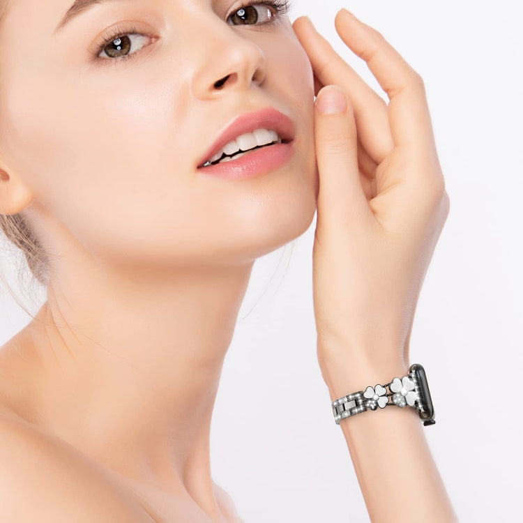 Petal Metal Diamond Watch Band, For Apple Watch 3 38mm, For Apple Watch 9 45mm, For Apple Watch 3 42mm, For Apple Watch 2 38mm, For Apple Watch 2 42 mm, For Apple Watch 38mm, For Apple Watch 42mm, For Apple Watch 9 41mm