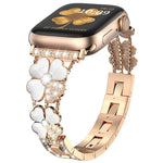 Petal Metal Diamond Watch Band, For Apple Watch 3 38mm, For Apple Watch 9 45mm, For Apple Watch 3 42mm, For Apple Watch 2 38mm, For Apple Watch 2 42 mm, For Apple Watch 38mm, For Apple Watch 42mm, For Apple Watch 9 41mm