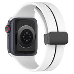 Two Color Folding Buckle Silicone Watch Band, For Apple Watch 9 45mm, For Apple Watch 9 41mm