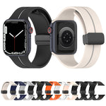 Two Color Folding Buckle Silicone Watch Band, For Apple Watch 9 45mm, For Apple Watch 9 41mm