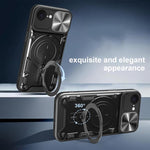 CD Texture Sliding Camshield Magnetic Holder Phone Case, For iPhone 17e / 16e, For iPhone 17 Pro Max, For iPhone 17 Pro, For iPhone 17, For iPhone Air, For iPhone 16 Pro Max, For iPhone 16 Pro, For iPhone 16 Plus