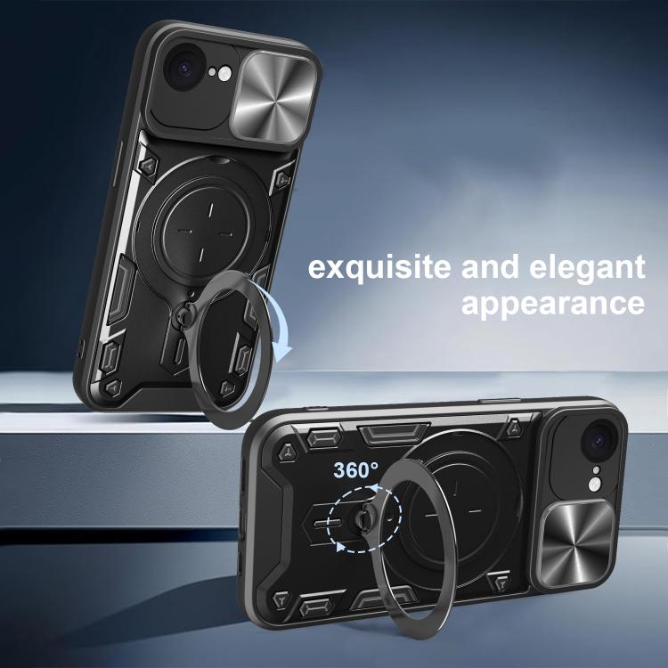 CD Texture Sliding Camshield Magnetic Holder Phone Case, For iPhone 17e / 16e, For iPhone 17 Pro Max, For iPhone 17 Pro, For iPhone 17, For iPhone Air, For iPhone 16 Pro Max, For iPhone 16 Pro, For iPhone 16 Plus