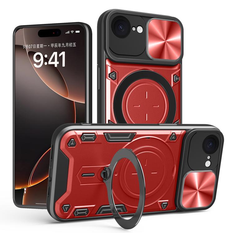 CD Texture Sliding Camshield Magnetic Holder Phone Case, For iPhone 17e / 16e, For iPhone 17 Pro Max, For iPhone 17 Pro, For iPhone 17, For iPhone Air, For iPhone 16 Pro Max, For iPhone 16 Pro, For iPhone 16 Plus