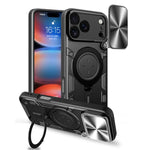 CD Texture Sliding Camshield Magnetic Holder Phone Case, For iPhone 17e / 16e, For iPhone 17 Pro Max, For iPhone 17 Pro, For iPhone 17, For iPhone Air, For iPhone 16 Pro Max, For iPhone 16 Pro, For iPhone 16 Plus