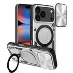 CD Texture Sliding Camshield Magnetic Holder Phone Case, For iPhone 17e / 16e, For iPhone 17 Pro Max, For iPhone 17 Pro, For iPhone 17, For iPhone Air, For iPhone 16 Pro Max, For iPhone 16 Pro, For iPhone 16 Plus