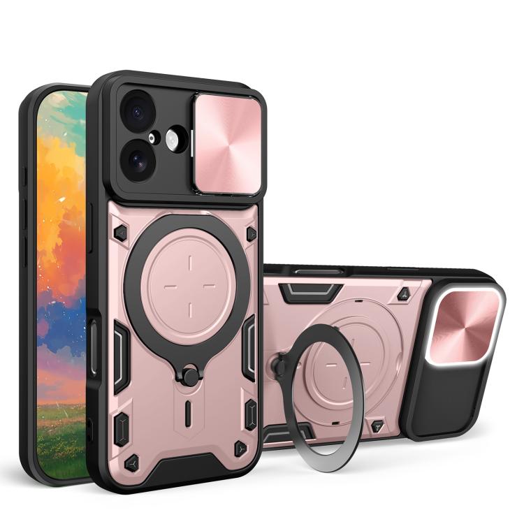 CD Texture Sliding Camshield Magnetic Holder Phone Case, For iPhone 17e / 16e, For iPhone 17 Pro Max, For iPhone 17 Pro, For iPhone 17, For iPhone Air, For iPhone 16 Pro Max, For iPhone 16 Pro, For iPhone 16 Plus