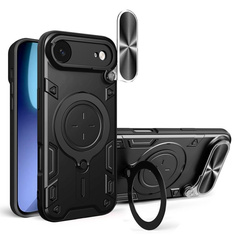 CD Texture Sliding Camshield Magnetic Holder Phone Case, For iPhone 17e / 16e, For iPhone 17 Pro Max, For iPhone 17 Pro, For iPhone 17, For iPhone Air, For iPhone 16 Pro Max, For iPhone 16 Pro, For iPhone 16 Plus