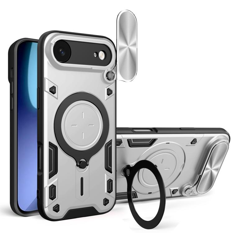 CD Texture Sliding Camshield Magnetic Holder Phone Case, For iPhone 17e / 16e, For iPhone 17 Pro Max, For iPhone 17 Pro, For iPhone 17, For iPhone Air, For iPhone 16 Pro Max, For iPhone 16 Pro, For iPhone 16 Plus