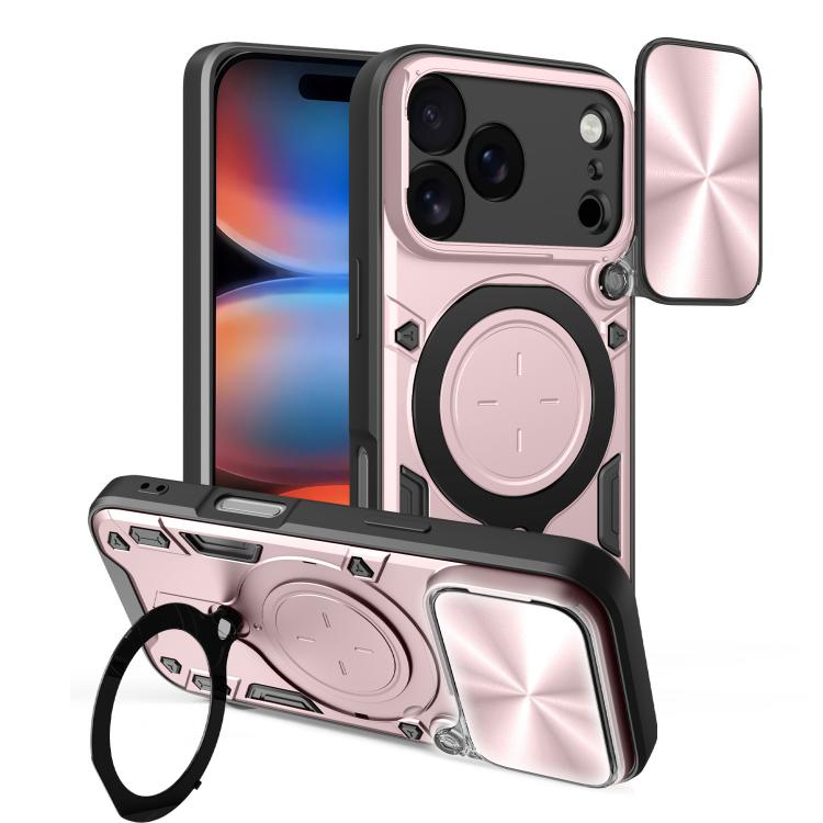 غطاء هاتف بممسك مغناطيسي منزلق بنقشة CD، لهواتف iPhone 17e / 16e، iPhone 17 Pro Max، iPhone 17 Pro، iPhone 17، iPhone Air، iPhone 16 Pro Max، iPhone 16 Pro، iPhone 16 Plus