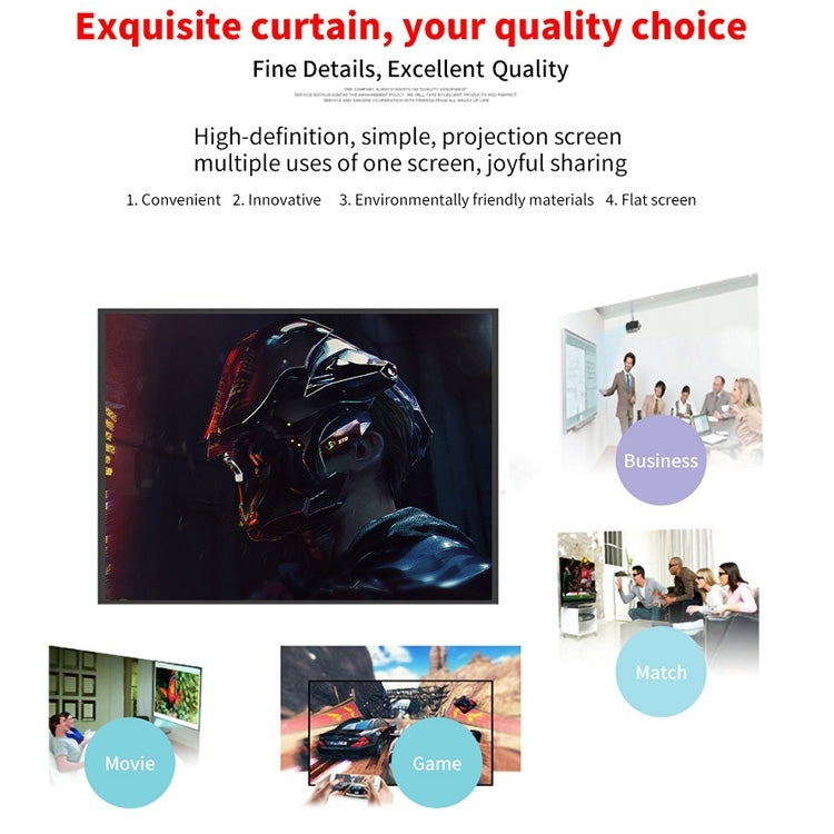 Simple Folding Thin Polyester Projector Film Curtain, 30 inch 16:9, 150 inch 4:3, 150 inch 16:9, 180 inch 16:9, 200 inch 16:9
