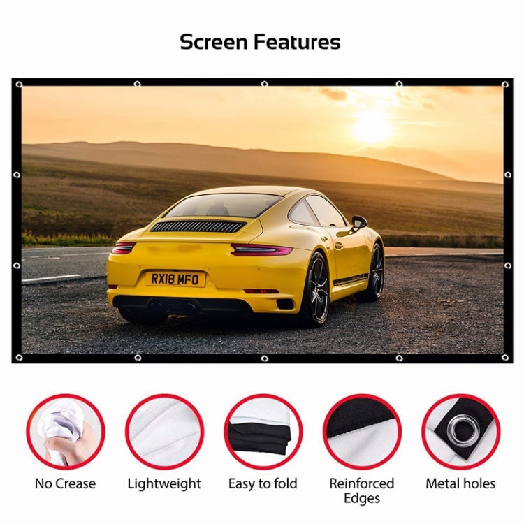 Simple Folding Thin Polyester Projector Film Curtain, 30 inch 16:9, 150 inch 4:3, 150 inch 16:9, 180 inch 16:9, 200 inch 16:9
