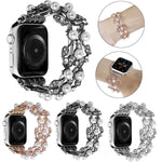 Four-leaf Bead Metal Watch Band, For Apple Watch Series 10 46mm, For Apple Watch Series 10 42mm, For Apple Watch SE 2023 44mm, For Apple Watch SE 2023 40mm, For Apple Watch Ultra 2 49mm, For Apple Watch 9 45mm, For Apple Watch 9 41mm                   ...