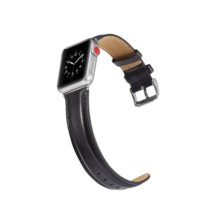 Armband aus hochwertigem Vollnarbenleder mit Crazy-Horse-Textur, passend für Apple Watch Series 7 (41 mm), 6, SE, 5, 4 (40 mm), 3, 2, 1 (38 mm) und Series 7 (45 mm), 6, SE, 5, 4 (44 mm) sowie 3, 2, 1 (42 mm).