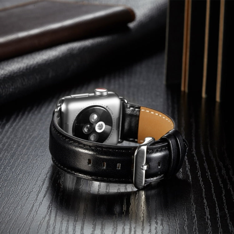 Armband aus hochwertigem Vollnarbenleder mit Crazy-Horse-Textur, passend für Apple Watch Series 7 (41 mm), 6, SE, 5, 4 (40 mm), 3, 2, 1 (38 mm) und Series 7 (45 mm), 6, SE, 5, 4 (44 mm) sowie 3, 2, 1 (42 mm).