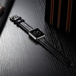 Armband aus hochwertigem Vollnarbenleder mit Crazy-Horse-Textur, passend für Apple Watch Series 7 (41 mm), 6, SE, 5, 4 (40 mm), 3, 2, 1 (38 mm) und Series 7 (45 mm), 6, SE, 5, 4 (44 mm) sowie 3, 2, 1 (42 mm).