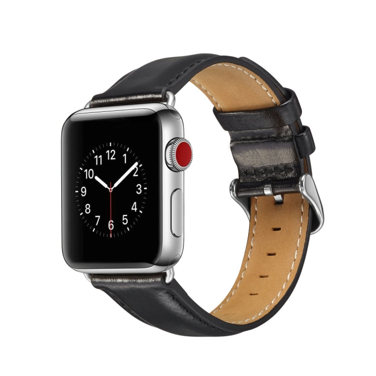 Armband aus hochwertigem Vollnarbenleder mit Crazy-Horse-Textur, passend für Apple Watch Series 7 (41 mm), 6, SE, 5, 4 (40 mm), 3, 2, 1 (38 mm) und Series 7 (45 mm), 6, SE, 5, 4 (44 mm) sowie 3, 2, 1 (42 mm).