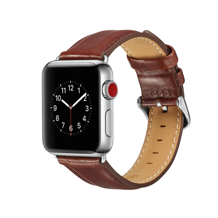 Armband aus hochwertigem Vollnarbenleder mit Crazy-Horse-Textur, passend für Apple Watch Series 7 (41 mm), 6, SE, 5, 4 (40 mm), 3, 2, 1 (38 mm) und Series 7 (45 mm), 6, SE, 5, 4 (44 mm) sowie 3, 2, 1 (42 mm).