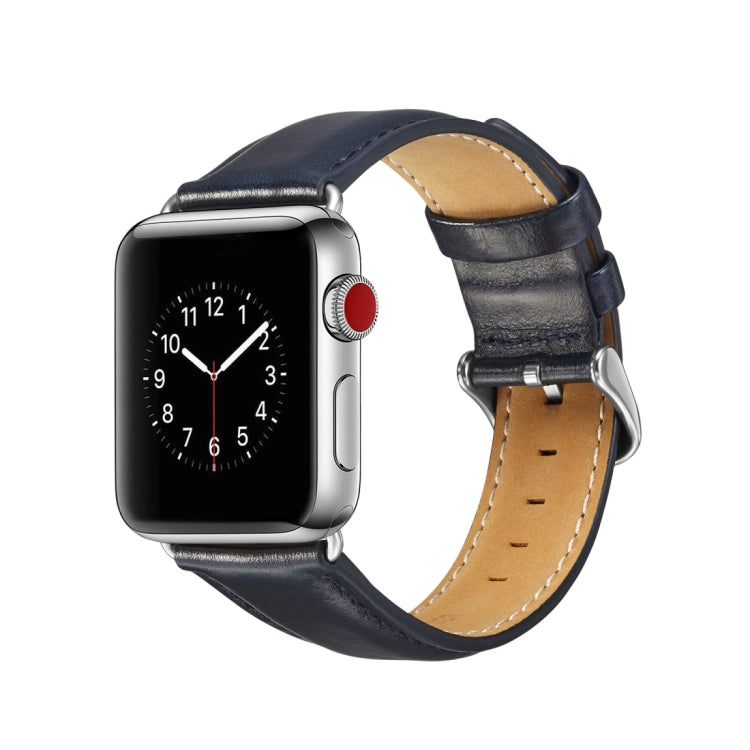 Armband aus hochwertigem Vollnarbenleder mit Crazy-Horse-Textur, passend für Apple Watch Series 7 (41 mm), 6, SE, 5, 4 (40 mm), 3, 2, 1 (38 mm) und Series 7 (45 mm), 6, SE, 5, 4 (44 mm) sowie 3, 2, 1 (42 mm).