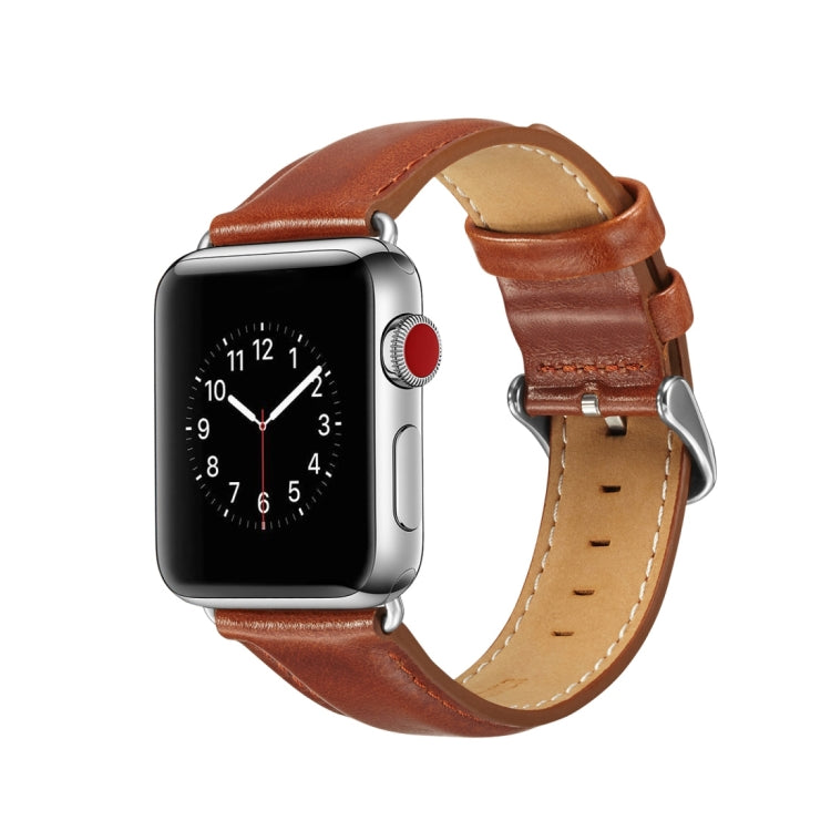 Armband aus hochwertigem Vollnarbenleder mit Crazy-Horse-Textur, passend für Apple Watch Series 7 (41 mm), 6, SE, 5, 4 (40 mm), 3, 2, 1 (38 mm) und Series 7 (45 mm), 6, SE, 5, 4 (44 mm) sowie 3, 2, 1 (42 mm).