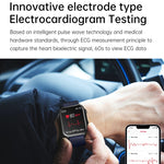 TK12 1.96 inch IP67 Waterproof Leather Band Smart Watch Supports ECG / Remote Families Care / Bluetooth Call / Body Temperature Monitoring, Leather Band (Brown), Leather Band (Black)