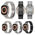 Double Rows Metal Watch Band, For Apple Watch 6 40mm, For Apple Watch 6 44mm, For Apple Watch 5 44mm, For Apple Watch 5 40mm, For Apple Watch 4 44mm, For Apple Watch 4 40mm, For Apple Watch 3 38mm, For Apple Watch 3 42mm, For Apple Watch 2 42mm        ...