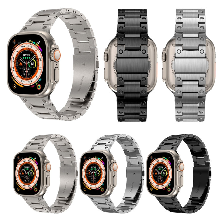 Double Rows Metal Watch Band, For Apple Watch 6 40mm, For Apple Watch 6 44mm, For Apple Watch 5 44mm, For Apple Watch 5 40mm, For Apple Watch 4 44mm, For Apple Watch 4 40mm, For Apple Watch 3 38mm, For Apple Watch 3 42mm, For Apple Watch 2 42mm        ...