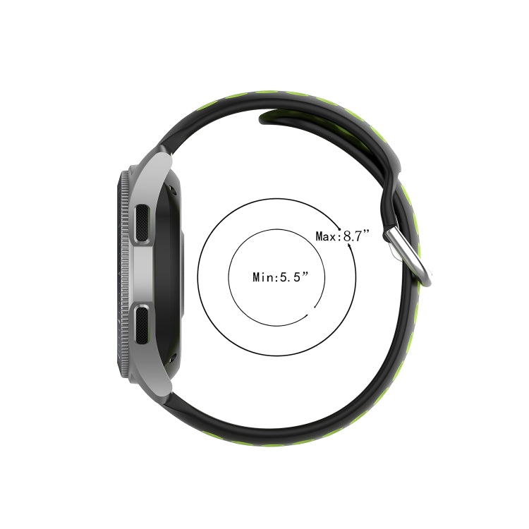 Universelles zweifarbiges Silikon-Ersatzarmband für Sportuhren, passend für Samsung Galaxy Watch 46 mm / Gear S3, Huawei Watch GT2 / Honor Magic Watch 2 46 mm