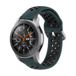 Universelles zweifarbiges Silikon-Ersatzarmband für Sportuhren, passend für Samsung Galaxy Watch 46 mm / Gear S3, Huawei Watch GT2 / Honor Magic Watch 2 46 mm