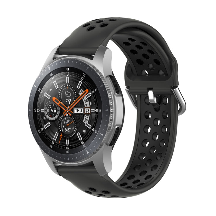Universelles zweifarbiges Silikon-Ersatzarmband für Sportuhren, passend für Samsung Galaxy Watch 46 mm / Gear S3, Huawei Watch GT2 / Honor Magic Watch 2 46 mm