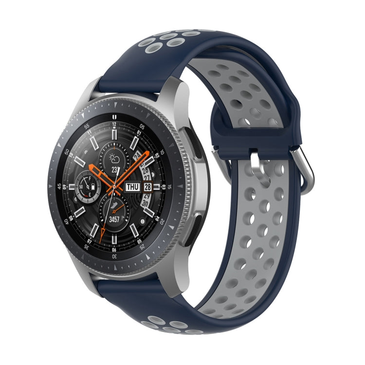 Universelles zweifarbiges Silikon-Ersatzarmband für Sportuhren, passend für Samsung Galaxy Watch 46 mm / Gear S3, Huawei Watch GT2 / Honor Magic Watch 2 46 mm