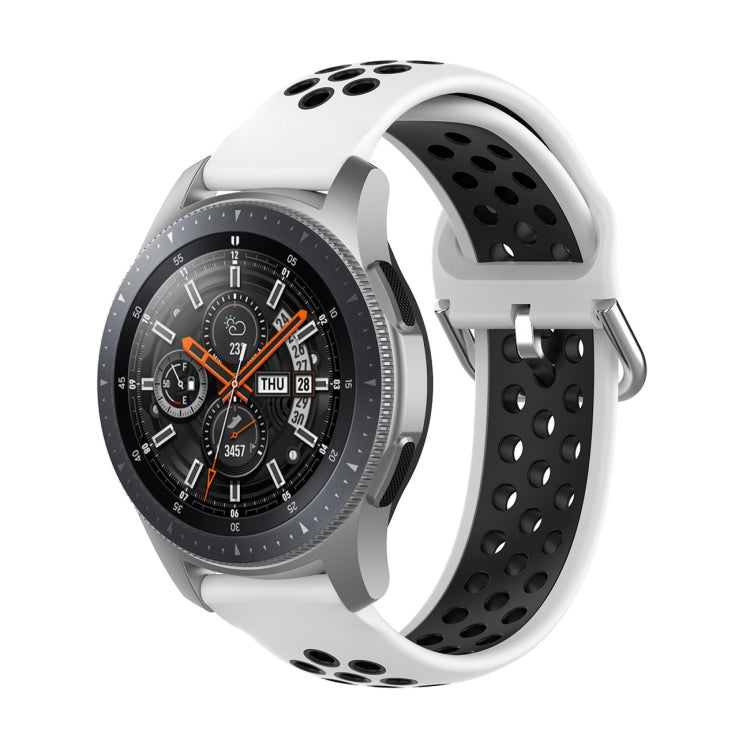 Universelles zweifarbiges Silikon-Ersatzarmband für Sportuhren, passend für Samsung Galaxy Watch 46 mm / Gear S3, Huawei Watch GT2 / Honor Magic Watch 2 46 mm