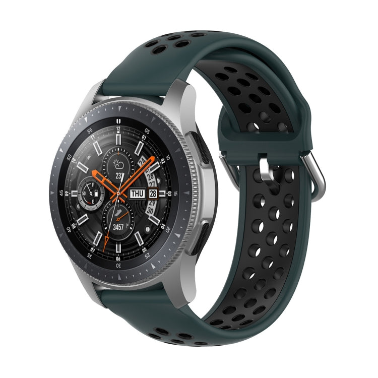 Universelles zweifarbiges Silikon-Ersatzarmband für Sportuhren, passend für Samsung Galaxy Watch 46 mm / Gear S3, Huawei Watch GT2 / Honor Magic Watch 2 46 mm
