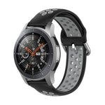 Universelles zweifarbiges Silikon-Ersatzarmband für Sportuhren, passend für Samsung Galaxy Watch 46 mm / Gear S3, Huawei Watch GT2 / Honor Magic Watch 2 46 mm