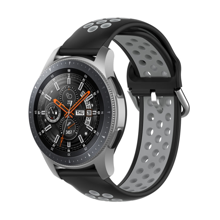 Universelles zweifarbiges Silikon-Ersatzarmband für Sportuhren, passend für Samsung Galaxy Watch 46 mm / Gear S3, Huawei Watch GT2 / Honor Magic Watch 2 46 mm
