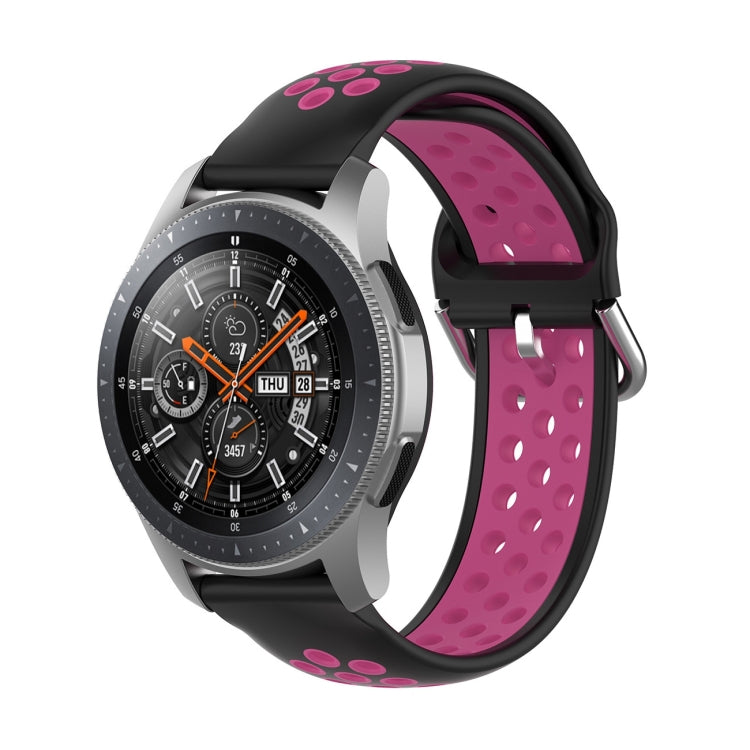 Universelles zweifarbiges Silikon-Ersatzarmband für Sportuhren, passend für Samsung Galaxy Watch 46 mm / Gear S3, Huawei Watch GT2 / Honor Magic Watch 2 46 mm