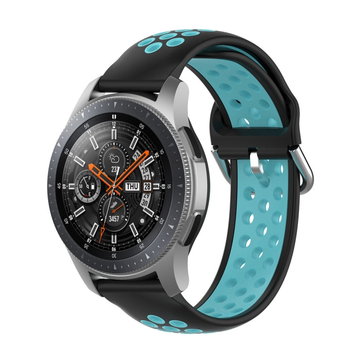 Universelles zweifarbiges Silikon-Ersatzarmband für Sportuhren, passend für Samsung Galaxy Watch 46 mm / Gear S3, Huawei Watch GT2 / Honor Magic Watch 2 46 mm