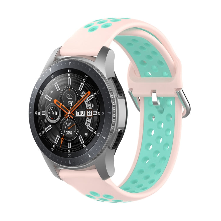 Universelles zweifarbiges Silikon-Ersatzarmband für Sportuhren, passend für Samsung Galaxy Watch 46 mm / Gear S3, Huawei Watch GT2 / Honor Magic Watch 2 46 mm