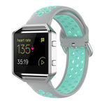 For Fitbit Versa 2 / Versa / Versa Lite / Blaze 23mm Sports Two Colors Silicone Replacement Strap Watchband