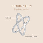 S925 Sterling Silver White Gold Plated Dual Layer Moissanite Ring Hand Decoration, MSR036-8