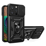 غطاء هاتف بتصميم غطاء كاميرا منزلق من TPU+PC، لهواتف iPhone 16 Pro، iPhone 16 Plus، iPhone 16، iPhone 15 Pro