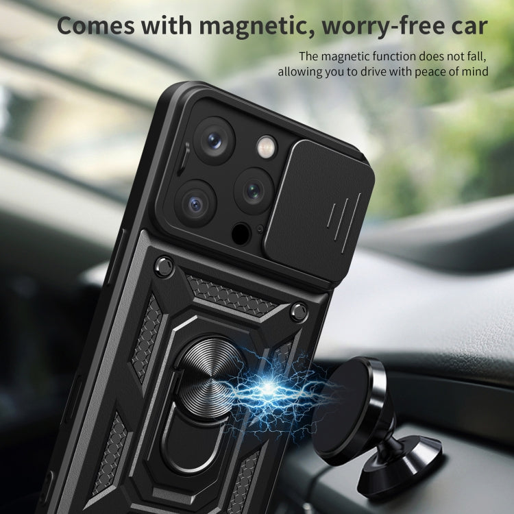 غطاء هاتف بتصميم غطاء كاميرا منزلق من TPU+PC، لهواتف iPhone 16 Pro، iPhone 16 Plus، iPhone 16، iPhone 15 Pro