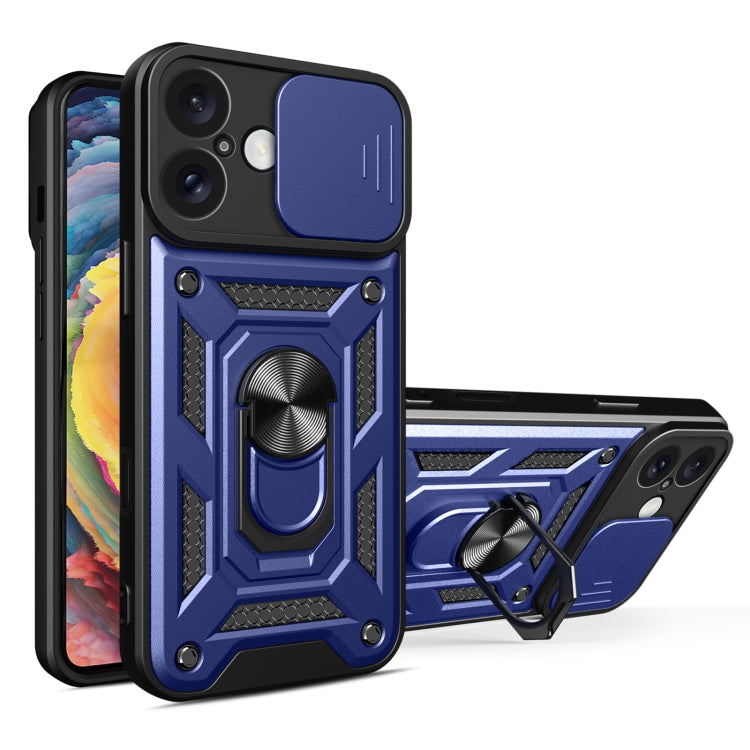 غطاء هاتف بتصميم غطاء كاميرا منزلق من TPU+PC، لهواتف iPhone 16 Pro، iPhone 16 Plus، iPhone 16، iPhone 15 Pro