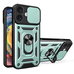 غطاء هاتف بتصميم غطاء كاميرا منزلق من TPU+PC، لهواتف iPhone 16 Pro، iPhone 16 Plus، iPhone 16، iPhone 15 Pro